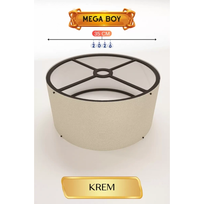 Krem Lambader Başlığı 35 CM Mega Boy