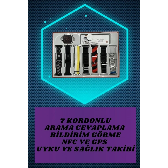 Kulak Üstü P9 Kablosuz Bluetooth Kulaklık ve 7 Kordonlu Akıllı Saat
