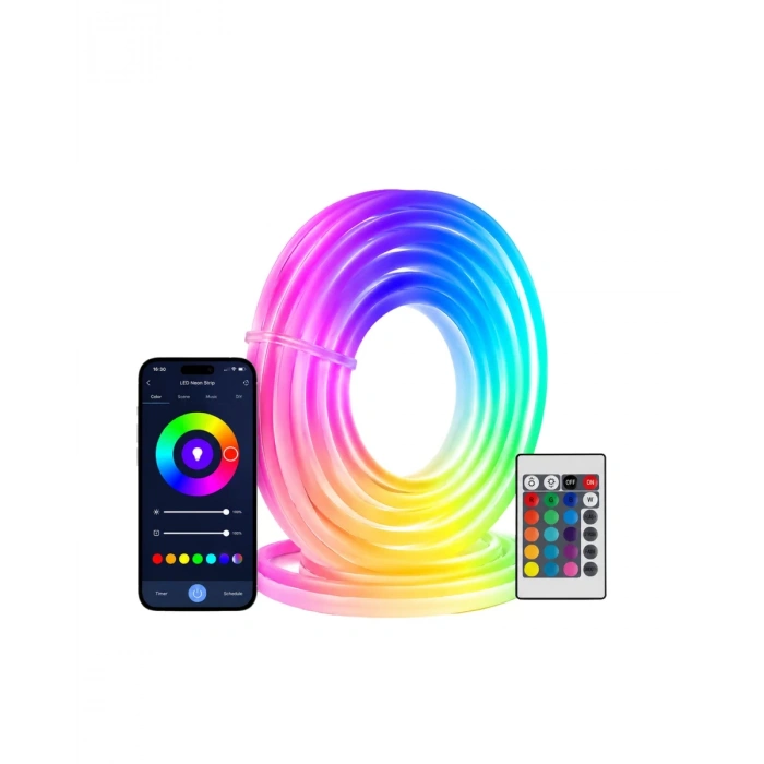 Kumandalı Su Geçirmez RGB Led Şerit Işık Müzik Senkronlu Neon Led