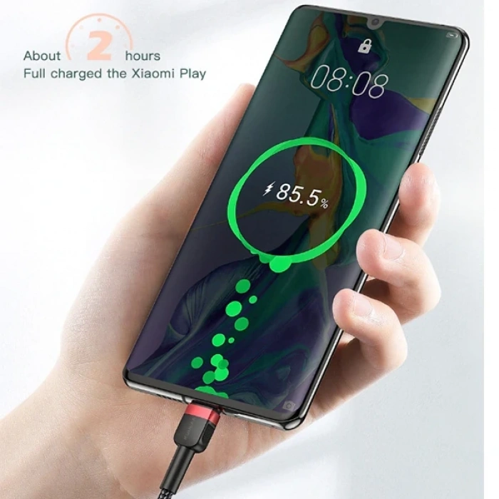KUULAA Mikro Usb 3A Hızlı Şarj 0.50CM kısa Android Usb Şarj Kablosu-(5775)