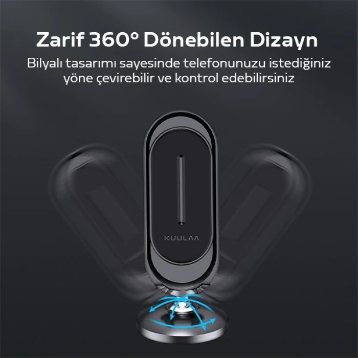 KUULAA Universal Mıknatıslı Standlı Cep Telefon Araç Tutucu Aluminum-(5775)