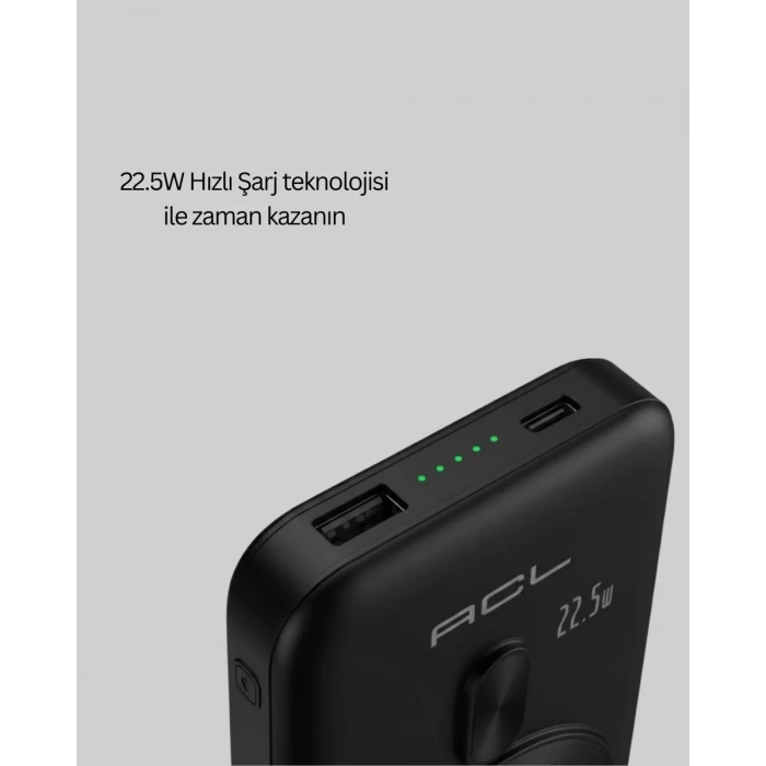 LCD Ekranlı Kablosuz Powerbank Type C ve USB Çıkışlı Yeni Nesil