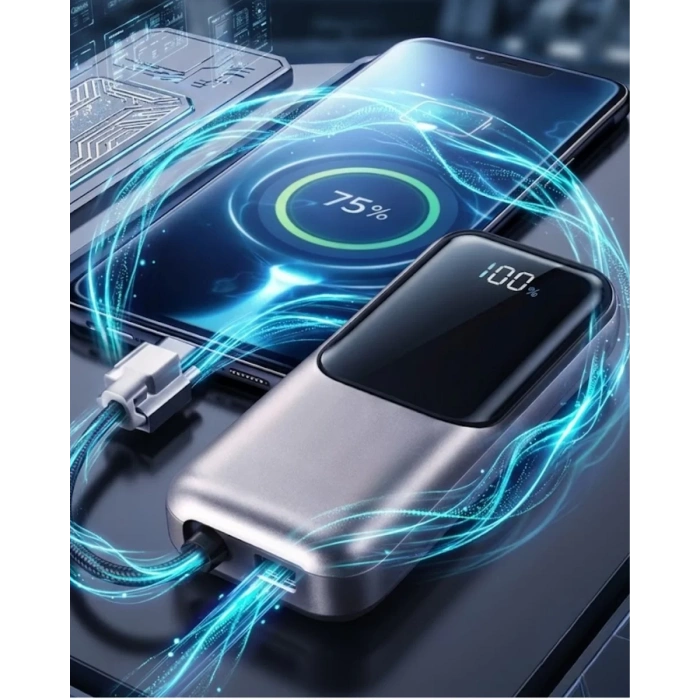 LED Ekranlı Süper Fast Charge Özellikli Mini Powerbank
