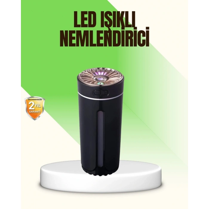 LED Işıklı Aromaterapi Hava Nemlendirici Ultrasonik Sessiz Nem Ayarı