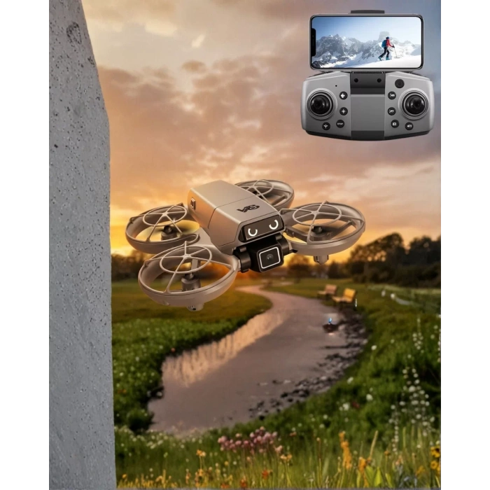 LED Işıklı Mini Drone Kameralı Headless ve APP Destekli