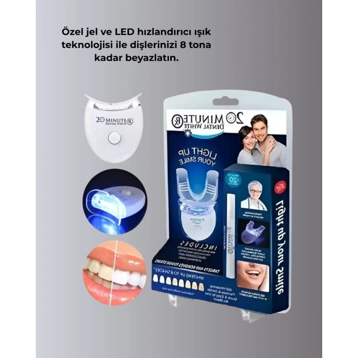 LED Işıklı Profesyonel Diş Beyazlatma Seti