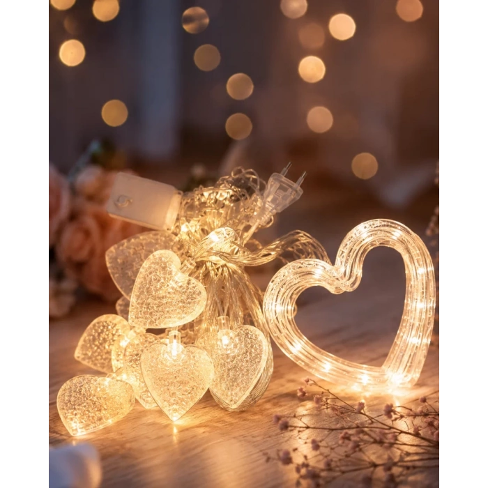 LED Kalp Neon Lamba Dekoratif Romantik Gece ve Ortam Işığı