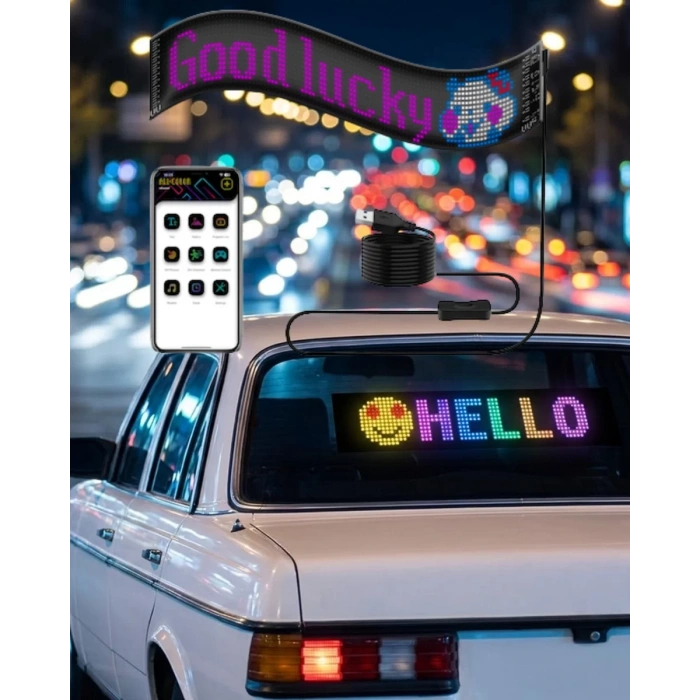 LED Matrix Panel RGB Yazı Yazma Animasyonlu Telefon Kontrollü Akıllı Ekran