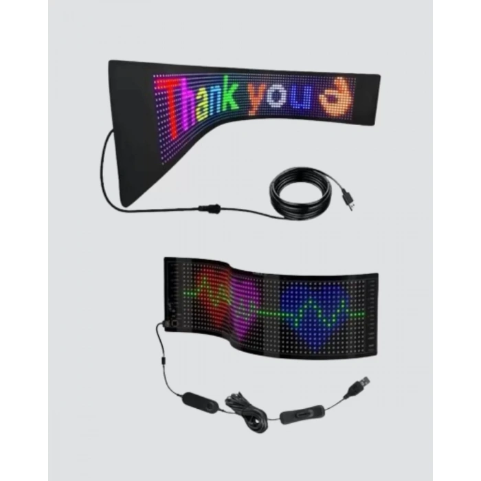 LED Matrix Piksel Panel Işığı USB Uygulama Kontrollü Kaydırmalı Yazı Ekranı
