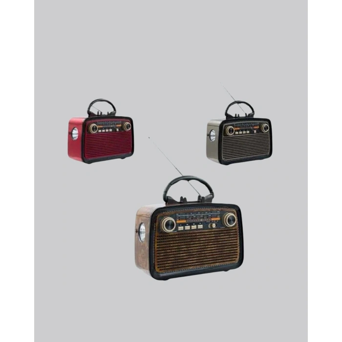 LED’li Nostaljik Bluetooth Hoparlör – Vintage Tasarım Ahşap Doku
