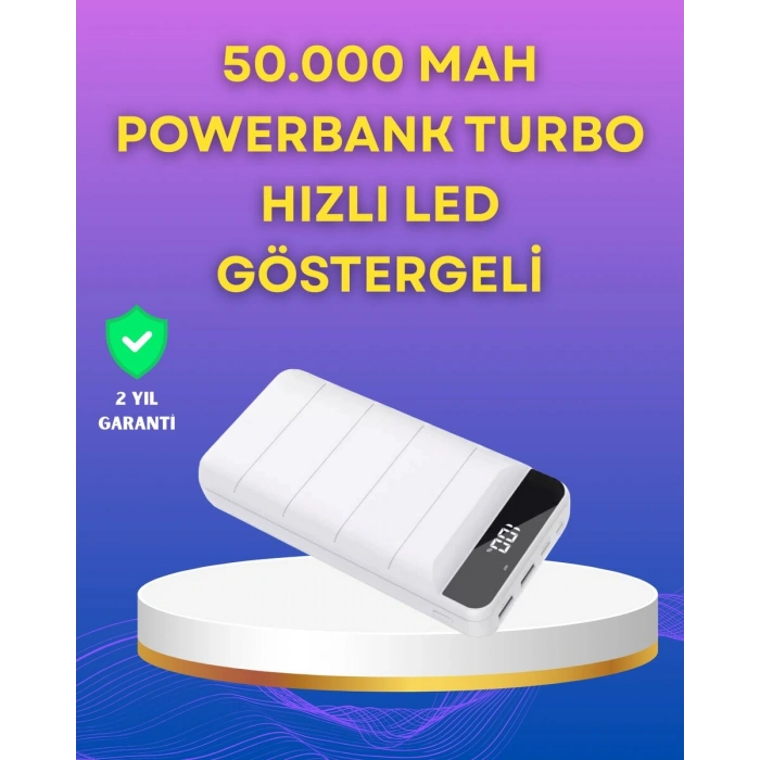 Lightning ve Type-C Girişli 50000mAh Powerbank