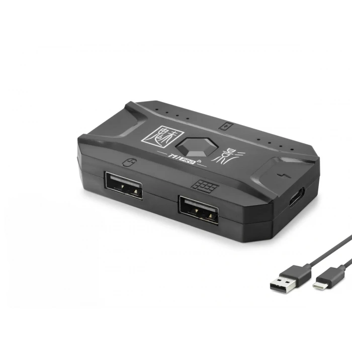 M1 Pro Mobil Oyun Klavye Mouse Dönüştürücü Adaptör Bluetooth 5.0 Type-C Siyah