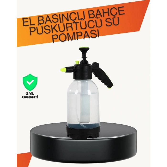 Manuel Köpük Üreten Basınçlı Sprey Şişesi 2L Temizlik ve Oto Yıkama