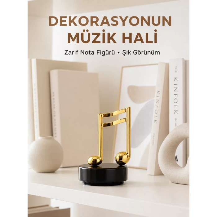 Melodious Music Altın Nota Figürlü Müzik Kutusu Yeni Nesil