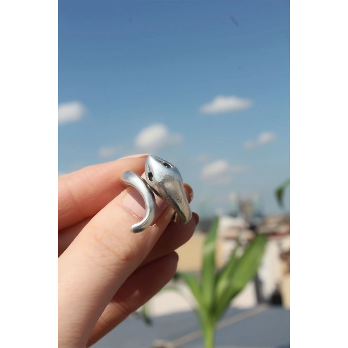 Metal Yılan Figürlü Ayarlamalı Antik Yüzük 5886
