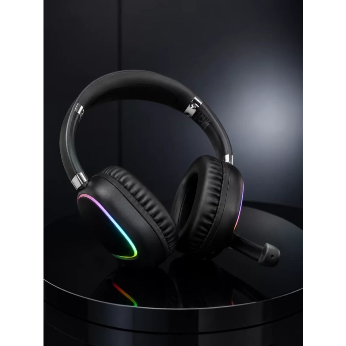 Mikrofonlu Bluetooth Kulak Üstü Kulaklık RGB Aydınlatmalı Type-C Şarjlı