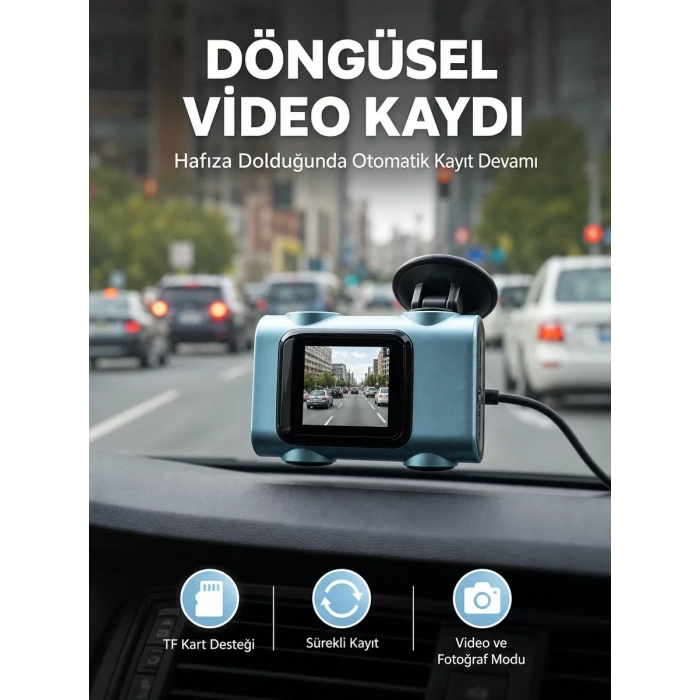 Mini Araç İçi Kamera Sürekli Kayıt Geniş Açılı Yeni Nesil