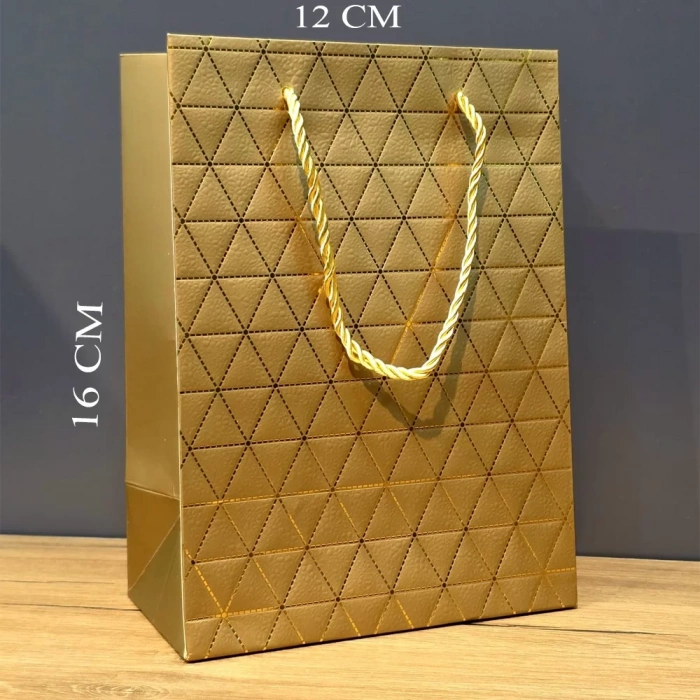 Mini Boy Gold Karton Hediye Çantası