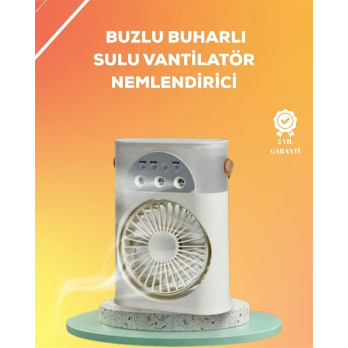 Mini Klima Fan | USBli 7 Renk Gece Işığı 3ü 1 Arada Fonksiyon