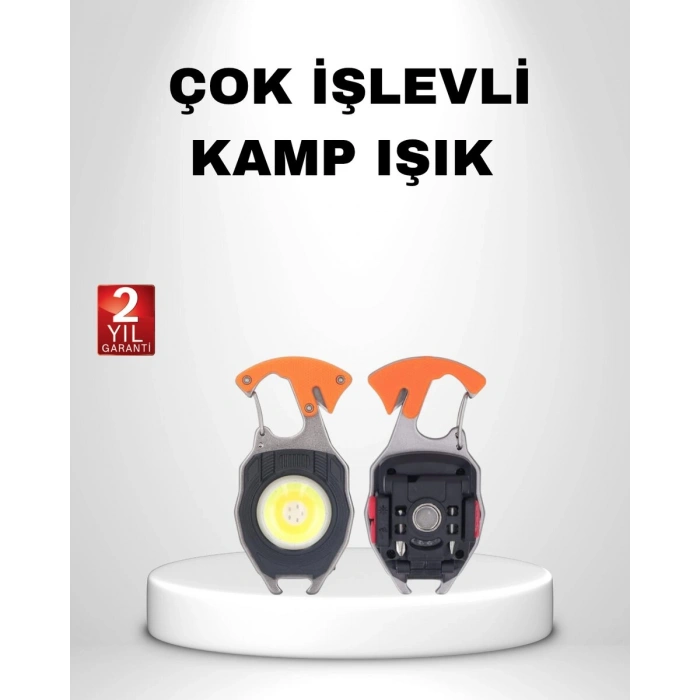 Mini LED Anahtarlık Fener – Şişe Açacağı Tornavida Düdük ve USB Şarj Özellikli