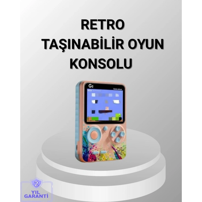 Mini Retro Oyun Konsolu 500 Oyunlu 3.0 İnç Ekran ve Şarjlı Batarya