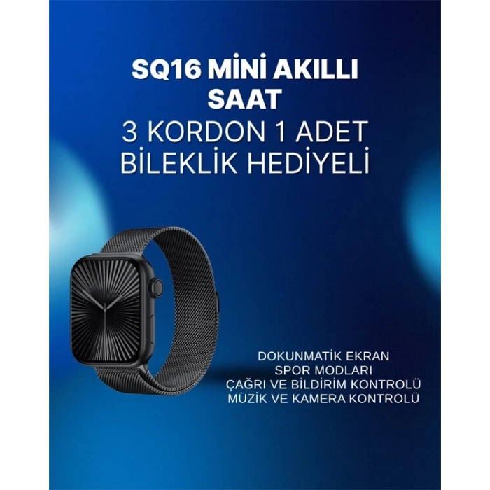 Mini Series 10 Akıllı Saat | 3 Kordon + Bileklik Hediyeli Tüm Telefonlarla Uyumlu