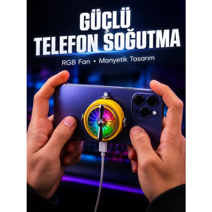 Mobil Oyuncular İçin RGB Işıklı Telefon Soğutucu