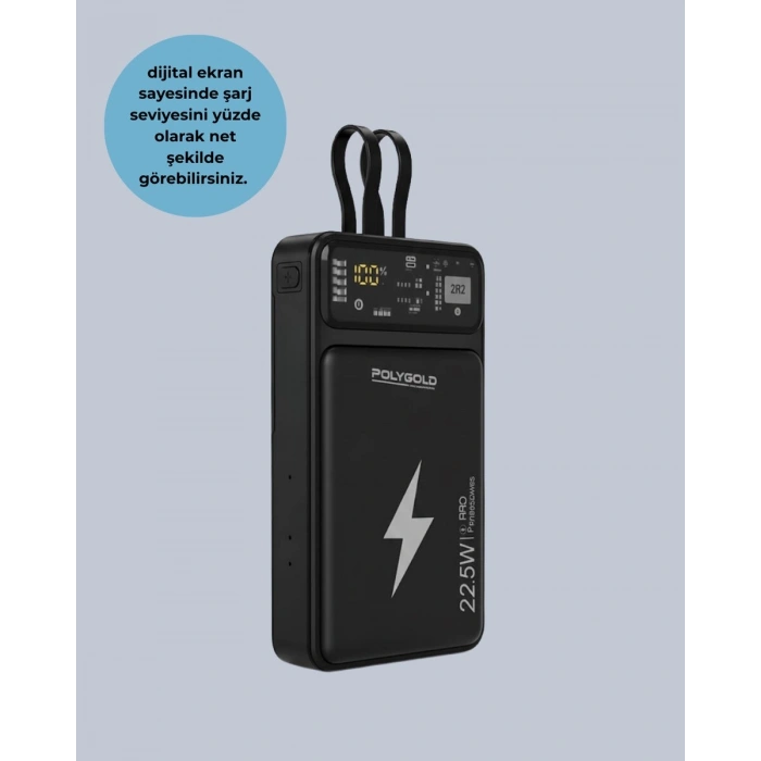 Mobil Powerbank 22.5W PD Destekli Hızlı Şarj