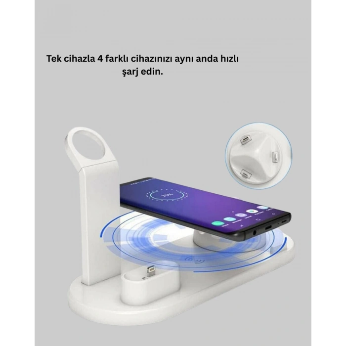 Modern Tasarımlı Çok Fonksiyonlu Kablosuz Şarj Standı
