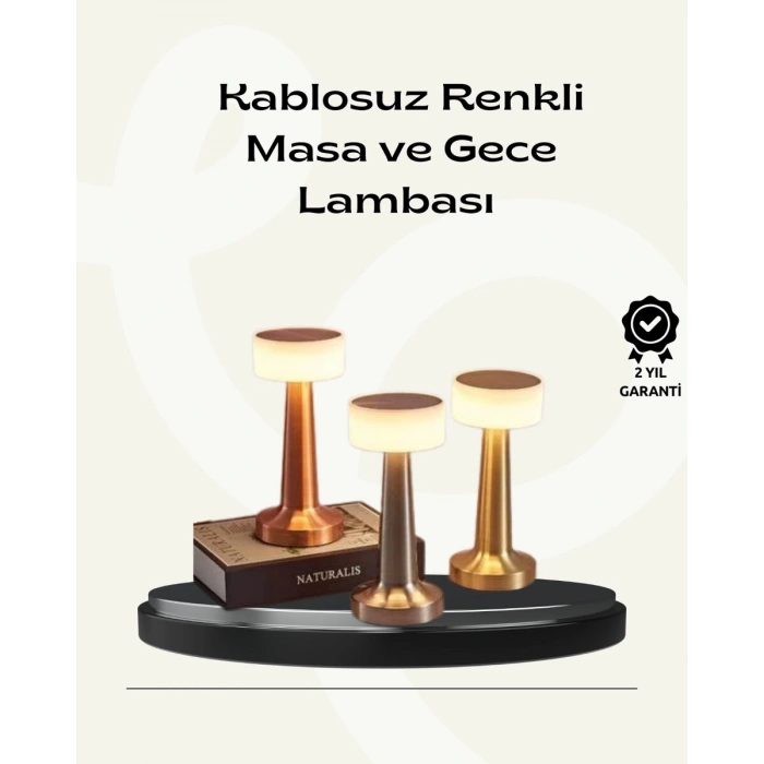 Modern USBli Kablosuz Masa Lambası – Minimalist Tasarım 3 Farklı Parlaklık