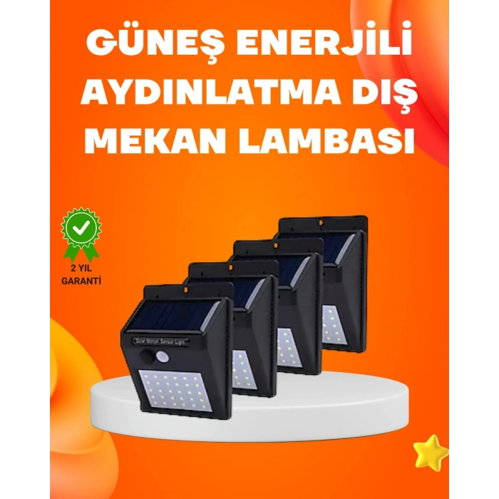 Montajlı Güneş Enerjili Duvar Tipi Aydınlatma – 8 Saat Çalışma Süresi