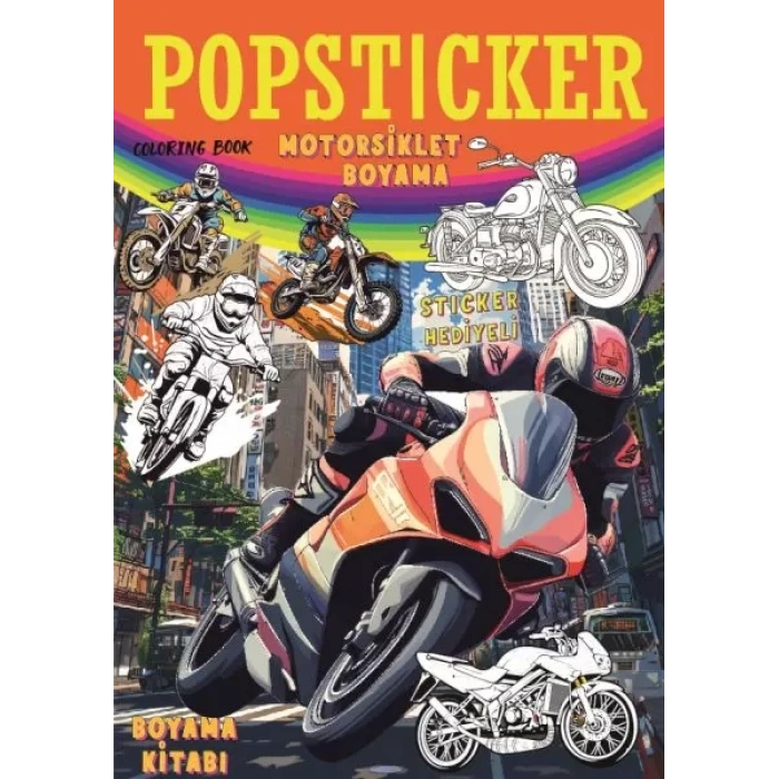 Motorsiklet  Boyama Kitabı Pop