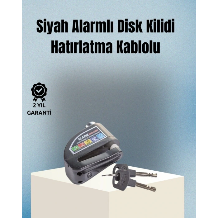 Motosiklet ve Bisiklet İçin 6mm Pinli Alarmlı Disk Kilidi