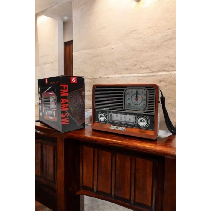 Nostaljik Görünümlü USB Girişli Bluetooth Bağlantılı Radyo