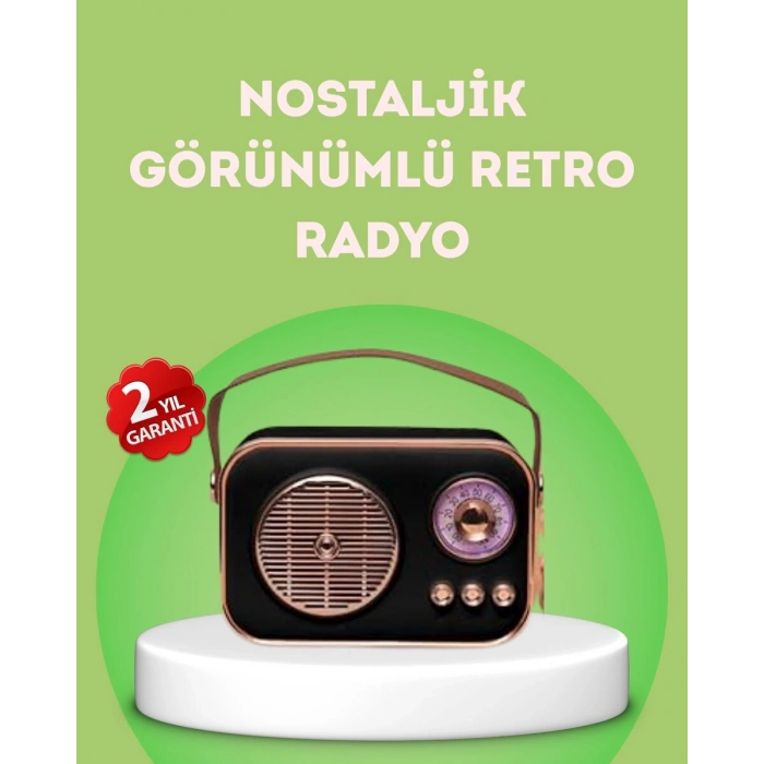 Nostaljik Retro Radyo – Bluetooth USB ve FM Özellikli Şık Tasarım