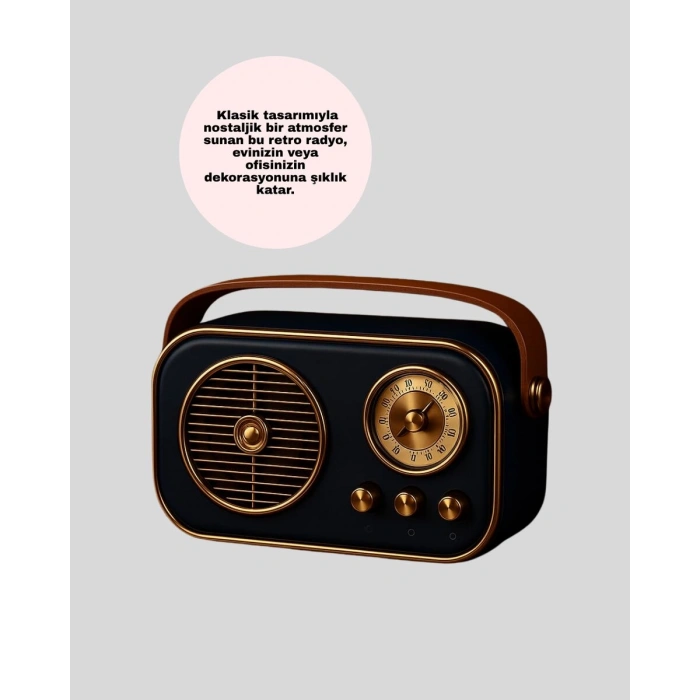 Nostaljik Retro Radyo – Bluetooth USB ve FM Özellikli Şık Tasarım