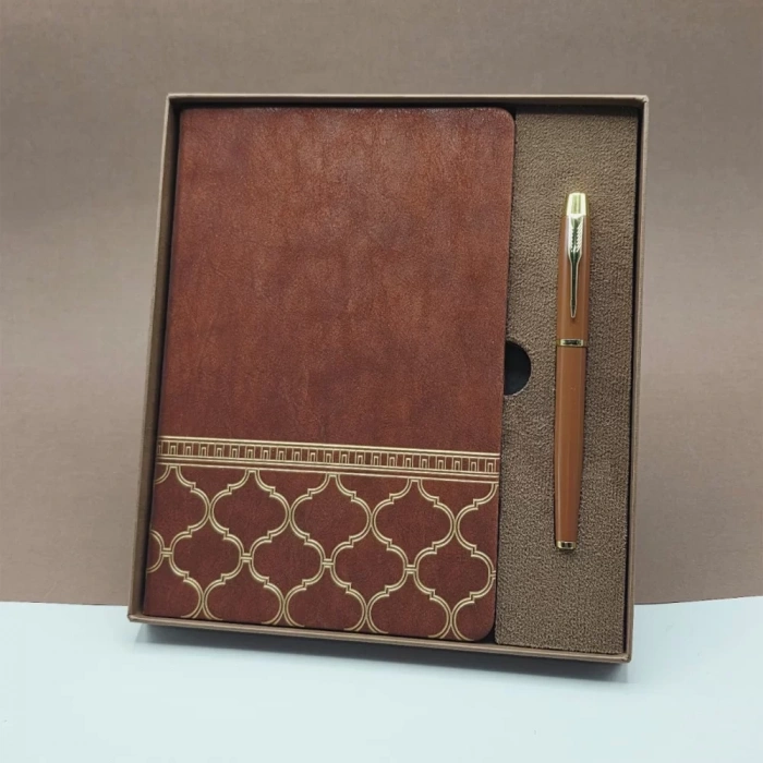 Öğretmenler Günü Hediyesi Kutulu Deri Defter Kalem Seti