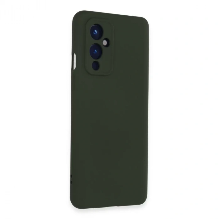 One Plus 9 Kılıf Nano İçi Kadife Silikon - Koyu Yeşil