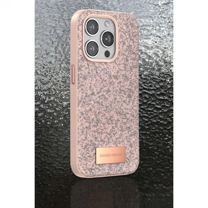 Onegif  İphone 14 Pro Bright Simli Kapak - Gümüş