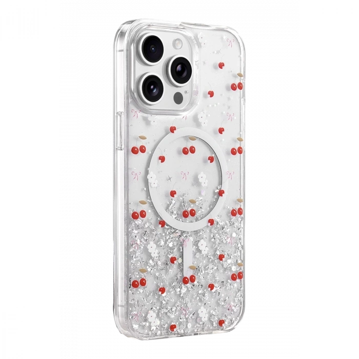Onegif  İphone 14 Pro Max Misk Simli Magsafe Kapak - Desen 5