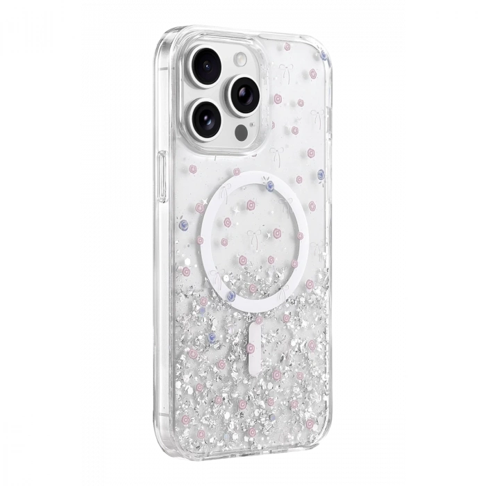 Onegif  İphone 15 Pro Max Misk Simli Magsafe Kapak - Desen 1