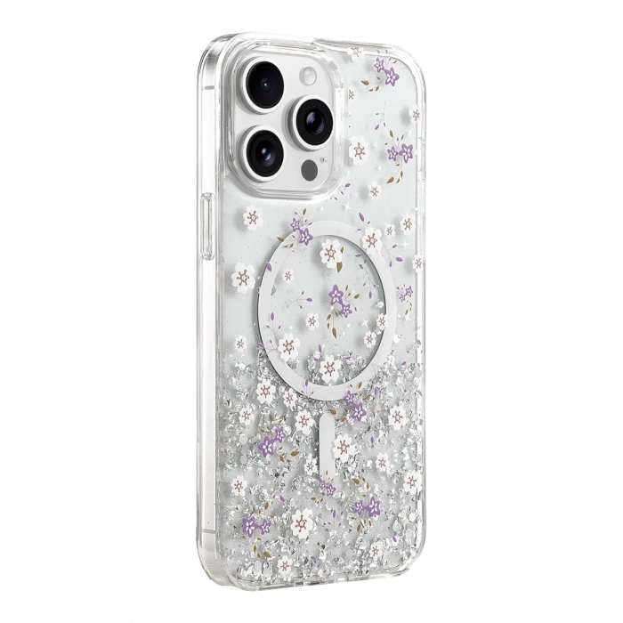 Onegif  İphone 15 Pro Max Misk Simli Magsafe Kapak - Desen 2