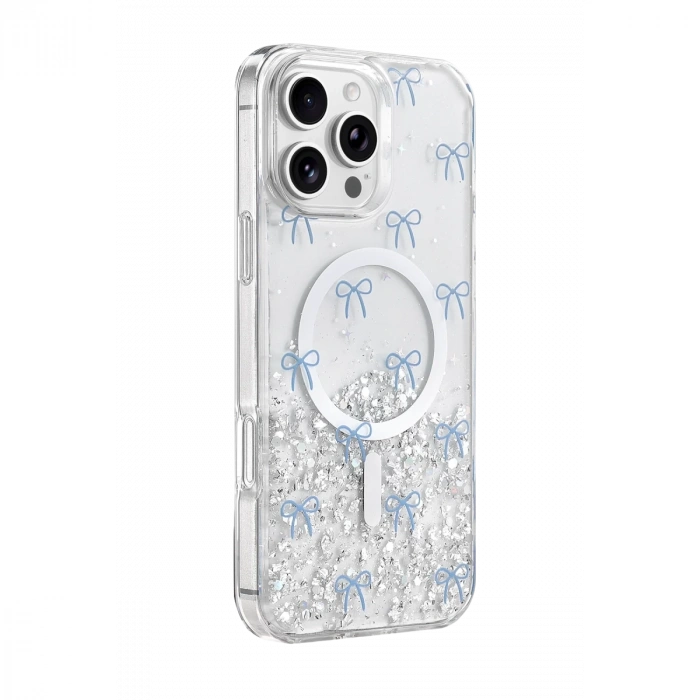 Onegif  İphone 16 Pro Max Misk Simli Magsafe Kapak - Desen 3