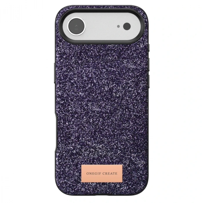 Onegif  İphone 17 Air Bright Simli Kapak - Derin Mor