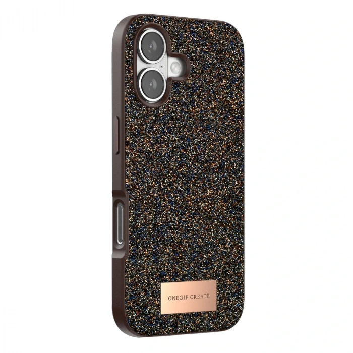 Onegif  İphone 17 Bright Simli Kapak - Gold
