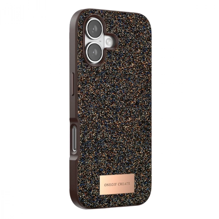 Onegif  İphone 17 Bright Simli Kapak - Gold