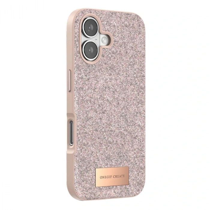 Onegif  İphone 17 Bright Simli Kapak - Pembe
