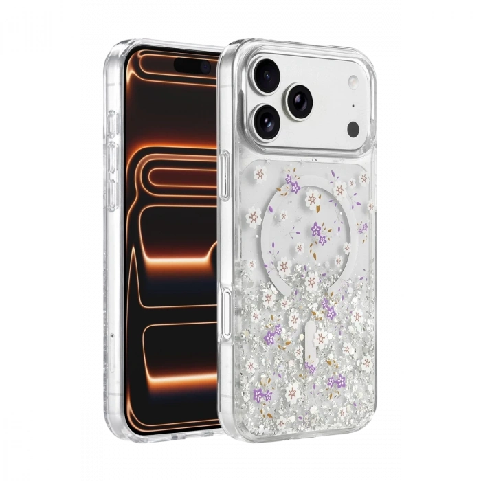 Onegif  İphone 17 Pro Max Misk Simli Magsafe Kapak - Desen 2
