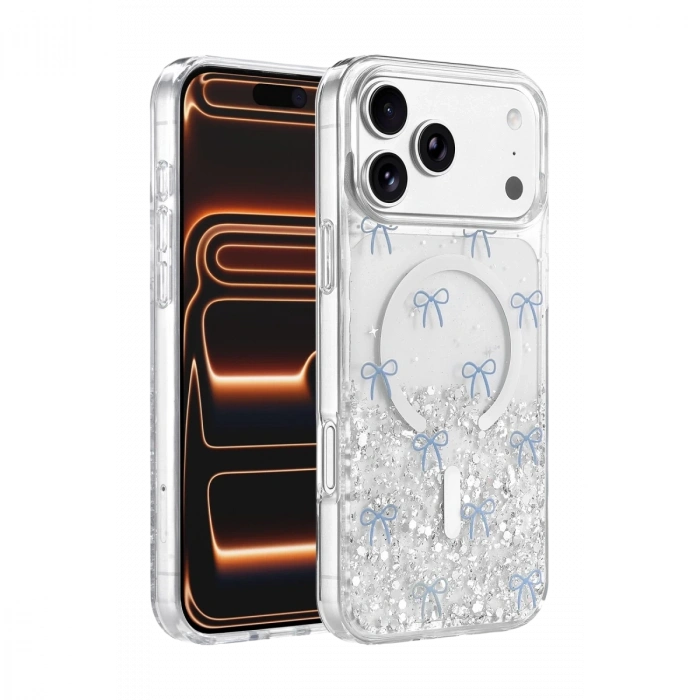 Onegif  İphone 17 Pro Misk Simli Magsafe Kapak - Desen 3