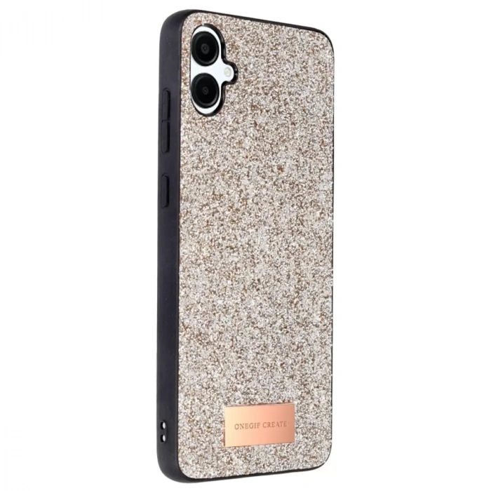 Onegif Samsung Galaxy A06 Bright Simli Kapak - Gold